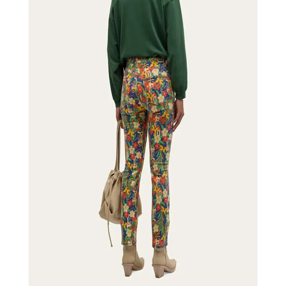 MOTHER The Insider Flood Straight Leg Jeans Floral Print Cosmic Blooms Size 29 - Picture 7 of 14